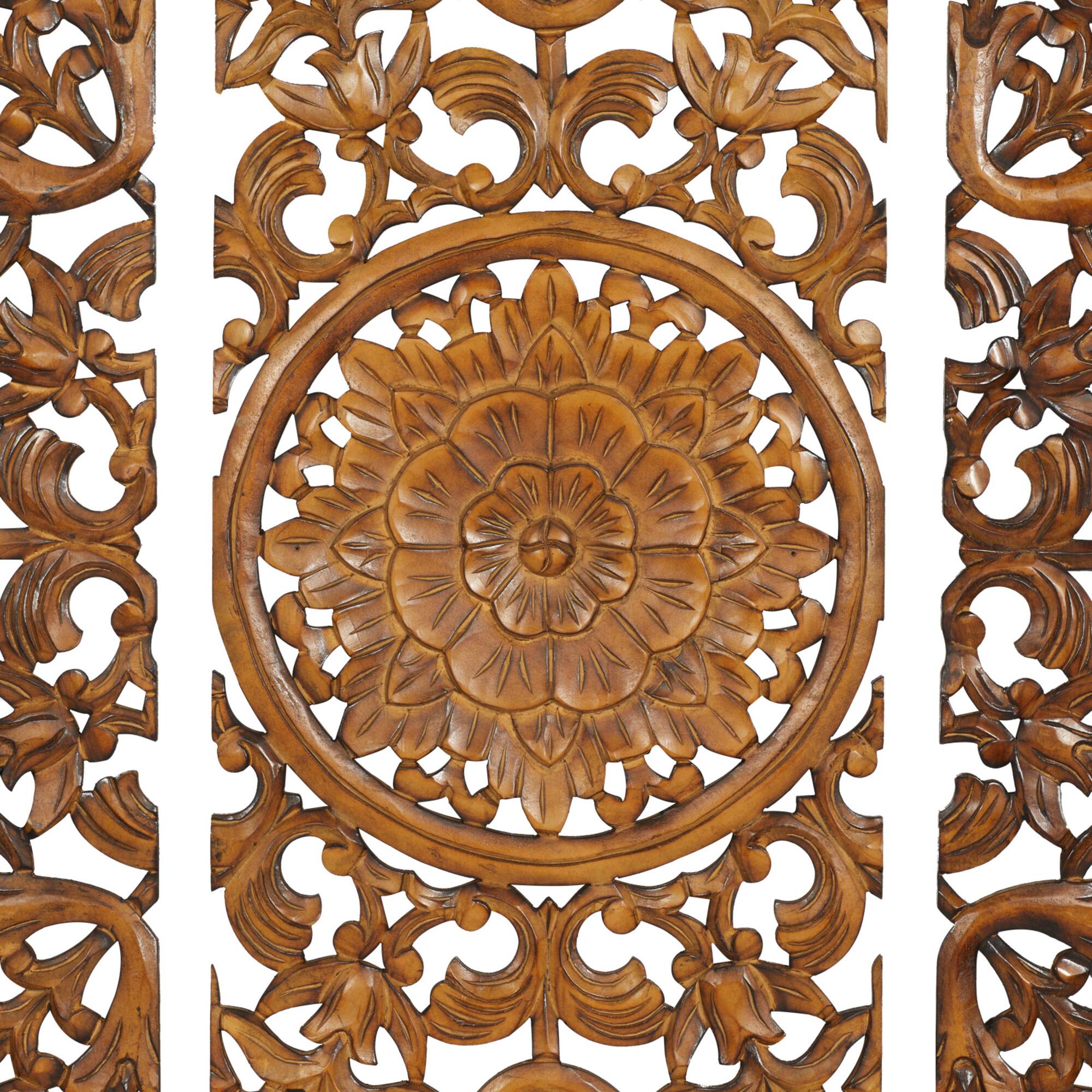 Brown Wood Traditional Wall Décor Set
